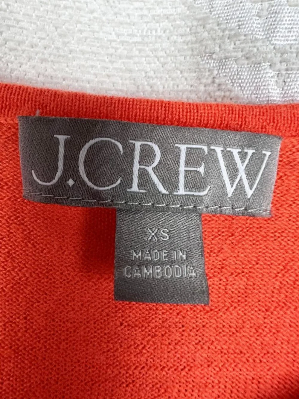 J Crew Halle merino wool crewneck sweater neon orange lightweight knit jumper